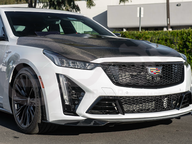 2022-2024 CADILLAC CT5-V BLACKWING SEDAN | CARBON FIBER FACTORY EXTENDED STYLE FRONT LIP SPLITTER GROUND EFFECTS