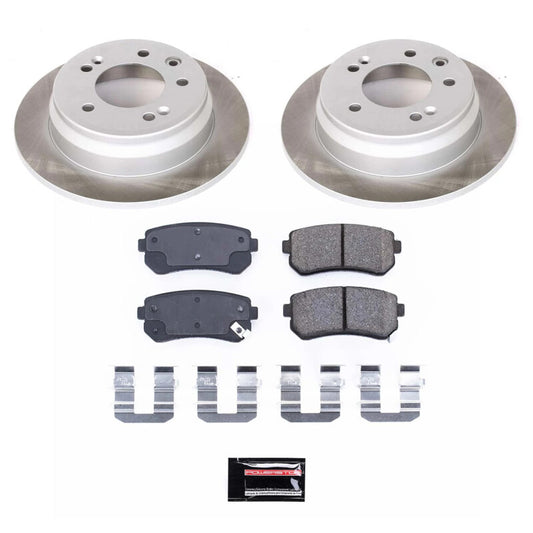 PowerStop rear semi-coated brake rotor kit for Kia Sportage 2011-2016, performance blank brake rotors, high-quality vehicle replacement part