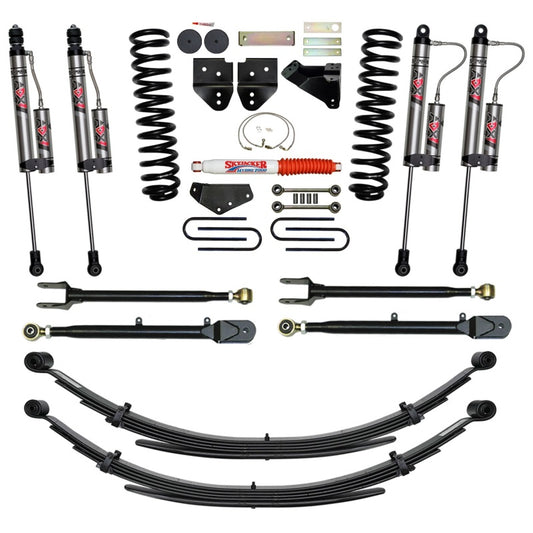 Skyjacker 6-inch lift kit for 2008 Ford F-250 Gas with 4-link suspension system, featuring coil springs and shock absorbers.