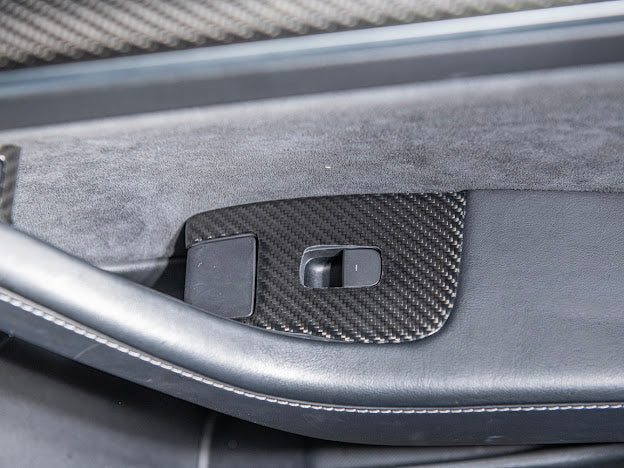 2020-UP TESLA MODEL 3 & Y CARBON FIBER INTERIOR DOOR GLASS LIFTING PANEL COVER