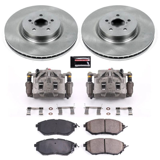 PowerStop OE front brake calipers with Autospecialty kit for 2010-2014 Subaru Outback, shown with calipers and hardware.