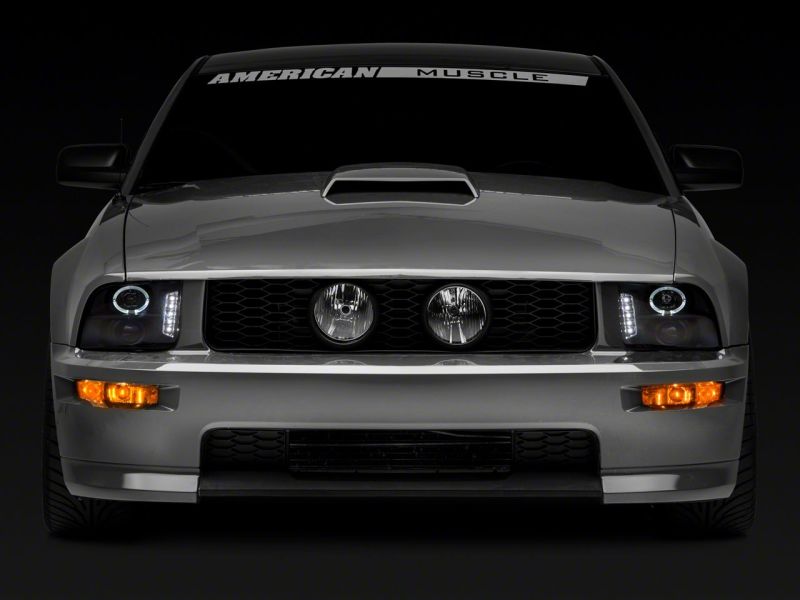 Raxiom 05-09 Ford Mustang Excluding GT500 LED Halo Projector Headlights- Black Housing (Clear Lens)