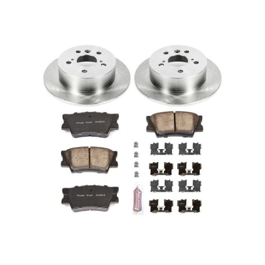 PowerStop rear OE brake kit for Lexus ES350 2007-2012, includes brake pads and hardware for reliable stopping power