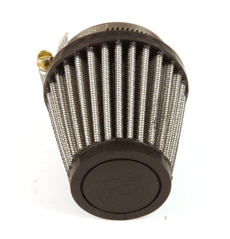 K&N Engineering universal rubber round tapered air filter with 3-inch base, 2-inch top, and 3-inch height, for vehicle intake systems.