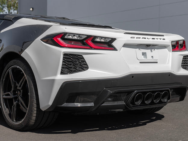 2020-Up Corvette C8 | Z06 Style Rear Center Quad Tips Exhaust Exit Grille Diffuser