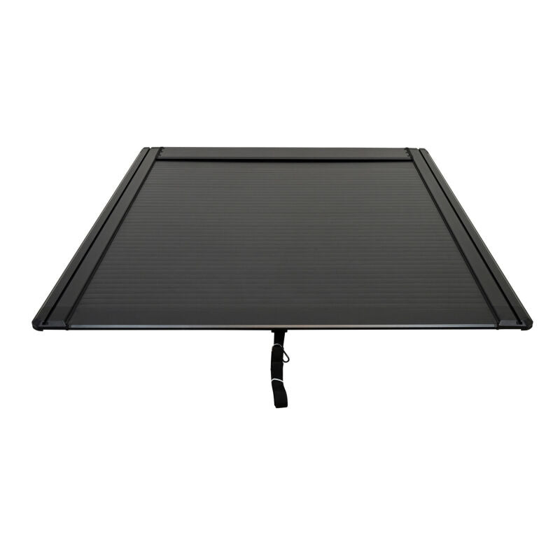 Westin roll-up black tonneau cover on Ford F-250/F-350/F-450/F-550 SD 6ft 10in bed, manual retractable truck bed cover.