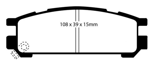 EBC Redstuff rear brake pads for 1993-1996 Subaru Impreza 1.8, high-performance brake components with red friction material