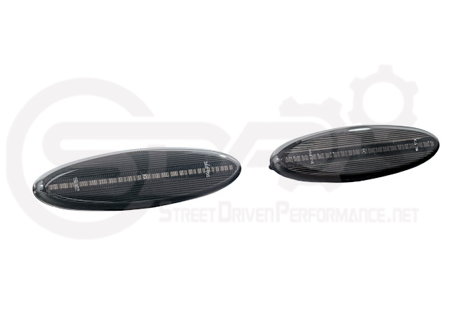 1997-2004 Chevrolet Corvette C5 | Rear Bumper Clear / Red / Black Lens Red LED Side Marker Lights Pair