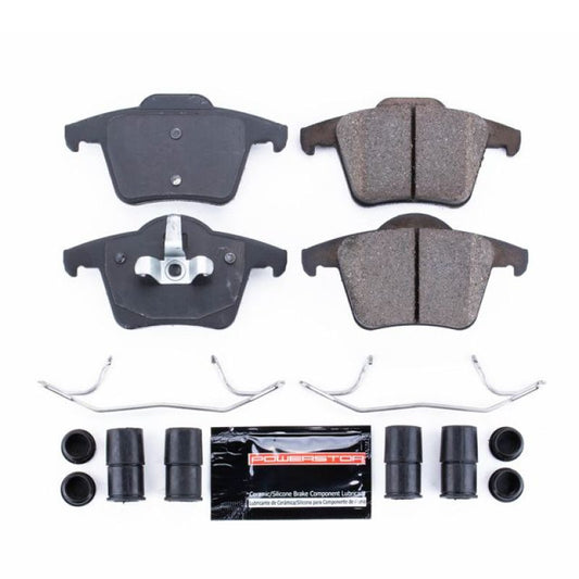 PowerStop rear Z23 Evolution Sport brake pads with hardware for 2013-2014 Volvo XC90, performance brake components.