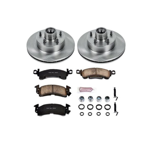 PowerStop OE front brake kit for 1975 Buick Apollo, includes brake rotors and pads for reliable stopping power.