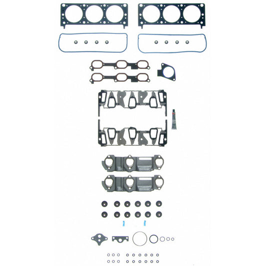 Fel-Pro Pontiac Grand Am HST 9071 PT PermaTorque engine cylinder head gasket set on a workbench display.