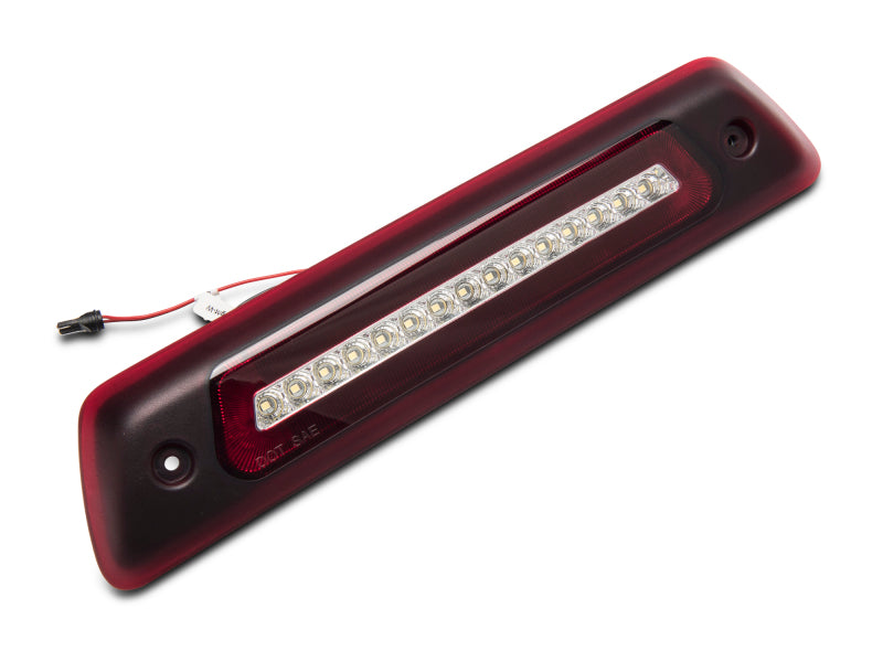 Raxiom Ford F-150 LED third brake light for models 2009-2014, excluding Raptor, showing the bright red LED array.