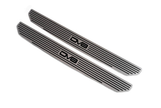DV8 Offroad Jeep Gladiator JL 2-door front sill plates, exterior body armor for added protection and rugged style.