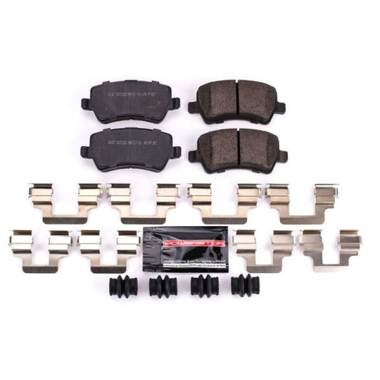 PowerStop Z23 Evolution Sport rear brake pads with hardware for Land Rover LR2 2013-2015, high-performance brake pads.