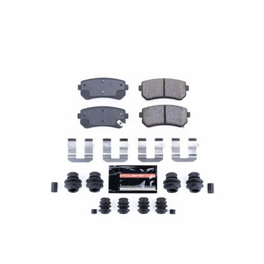 PowerStop Z23 Evolution Sport rear brake pads with hardware for Hyundai Accent 2006-2008, high-performance brake replacement
