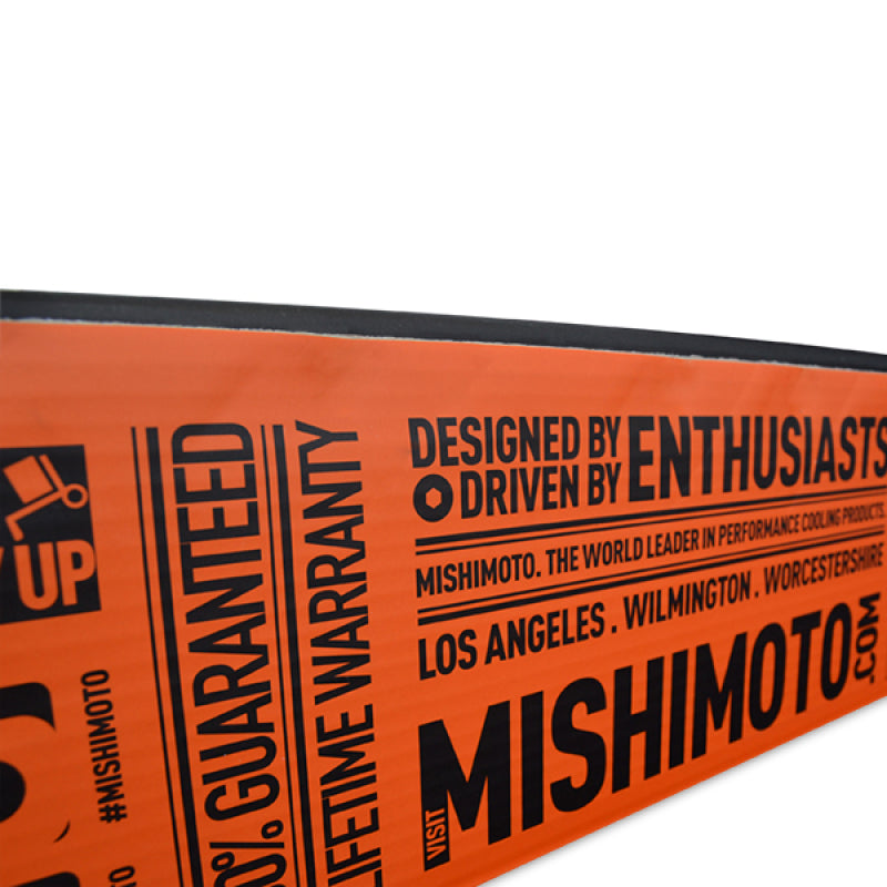 Mishimoto aluminum radiator for 1991-1999 Mitsubishi 3000GT Turbo, featuring a sleek silver finish and compact design for efficient cooling.