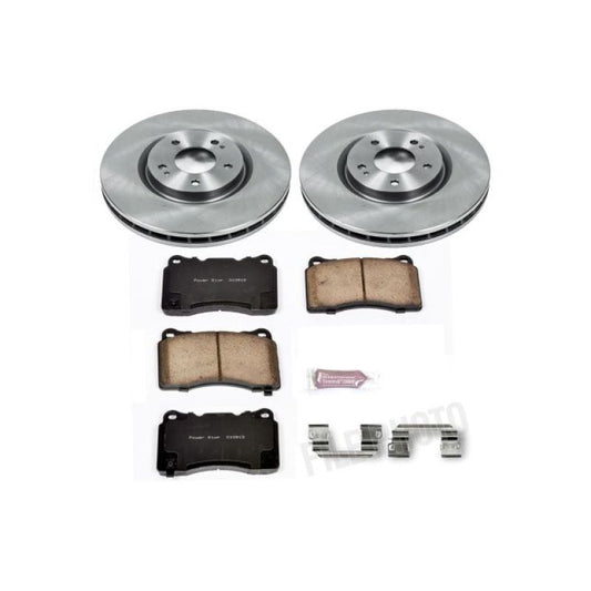 PowerStop OE front brake kit for Mitsubishi Lancer 2003-2006, includes brake rotors and pads for reliable stopping power.