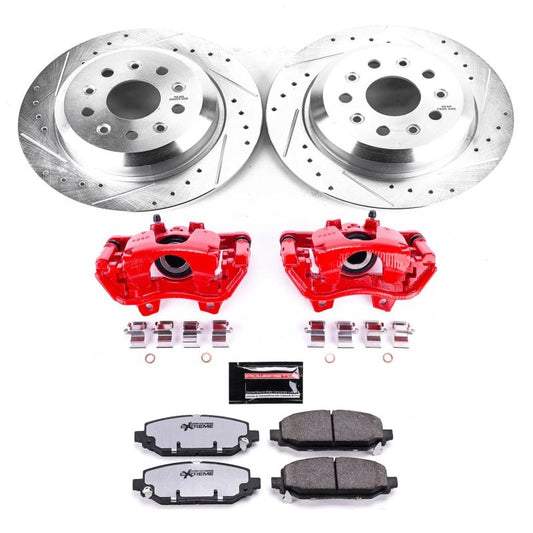 PowerStop rear Z36 brake kit with calipers for 2018-2019 Jeep Wrangler, designed for truck and tow performance.