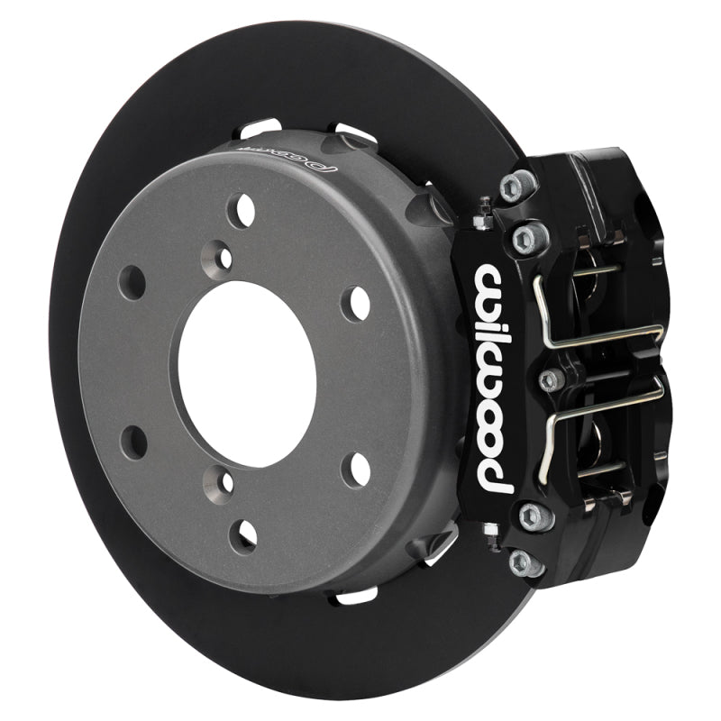 Wilwood 2024 Can Am Maverick rear brake kit with 11.60-inch performance drilled brake rotors in black, off-road vehicle brake upgrade