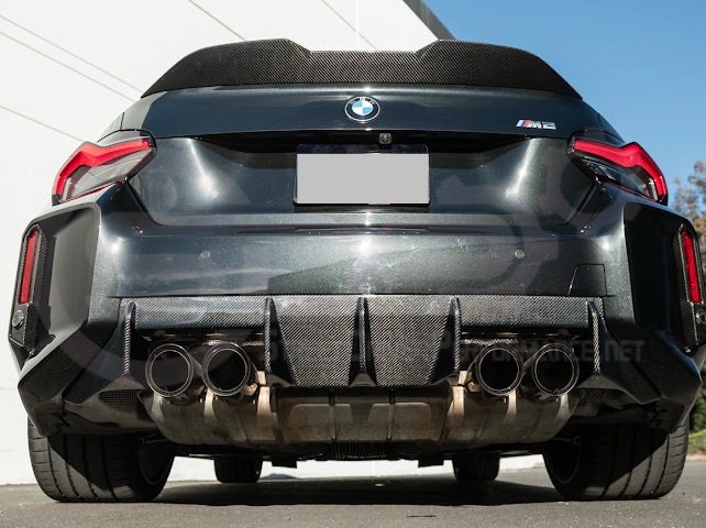2023-UP BMW G87 M2 | M-SPORT PERFORMANCE V2 STYLE CARBON FIBER REAR BUMPER DIFFUSER