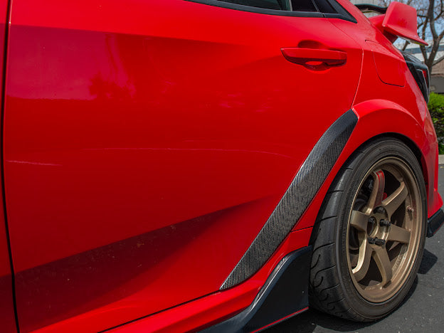 2017-21 HONDA CIVIC FK8 TYPE-R | VRS STYLE CARBON FIBER REAR DOOR SIDE FENDER TRIM REPLACEMENT (PAIR)