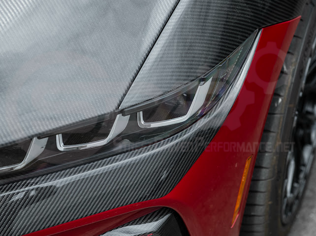 2024-Up Ford Mustang GT | Carbon Fiber Overlay Headlight Eyebrow Trim Cover Pair