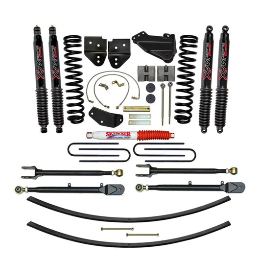 Skyjacker 8.5-inch lift kit for 2005-2007 Ford F-350 Super Duty DSL BMX truck, showing assembled suspension components.
