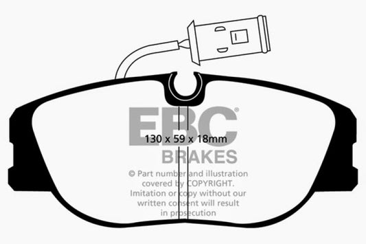EBC Redstuff front brake pads for Alfa Romeo 164 2.0 Turbo, high-performance brake pads with red friction material.