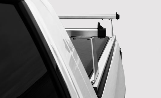 Access ADARAC 09-26 Ram 1500/2500/3500 black ladder truck rack on 8ft bed, sturdy M-Series design for pickup trucks.