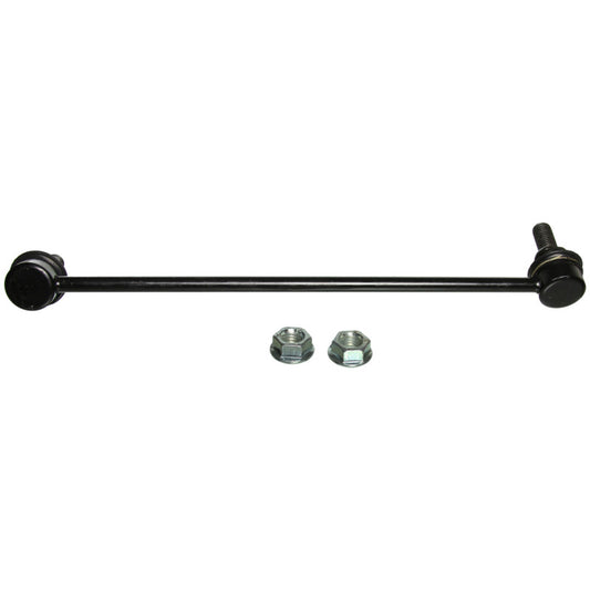 Moog Chevrolet Equinox front left sway bar endlink kit with metal and rubber components, vehicle suspension part.