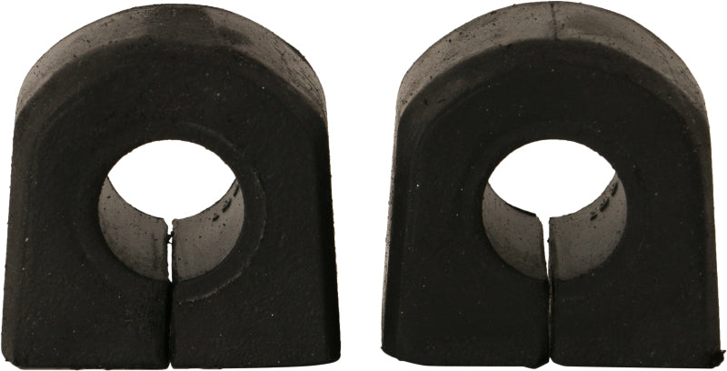 Moog Subaru Forester rear sway bar stabilizer bar bushing kit installed on the vehicle's rear frame.
