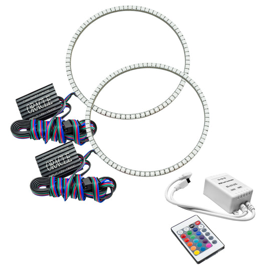 Oracle Lighting Hummer H1 LED waterproof halo kit with color-shift fog light halos and simple controller for versatile vehicle lighting.