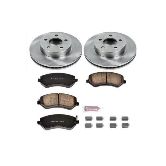 PowerStop OE brake kit for 2002-2007 Jeep Liberty front Autospecialty brake system with rotors and pads.