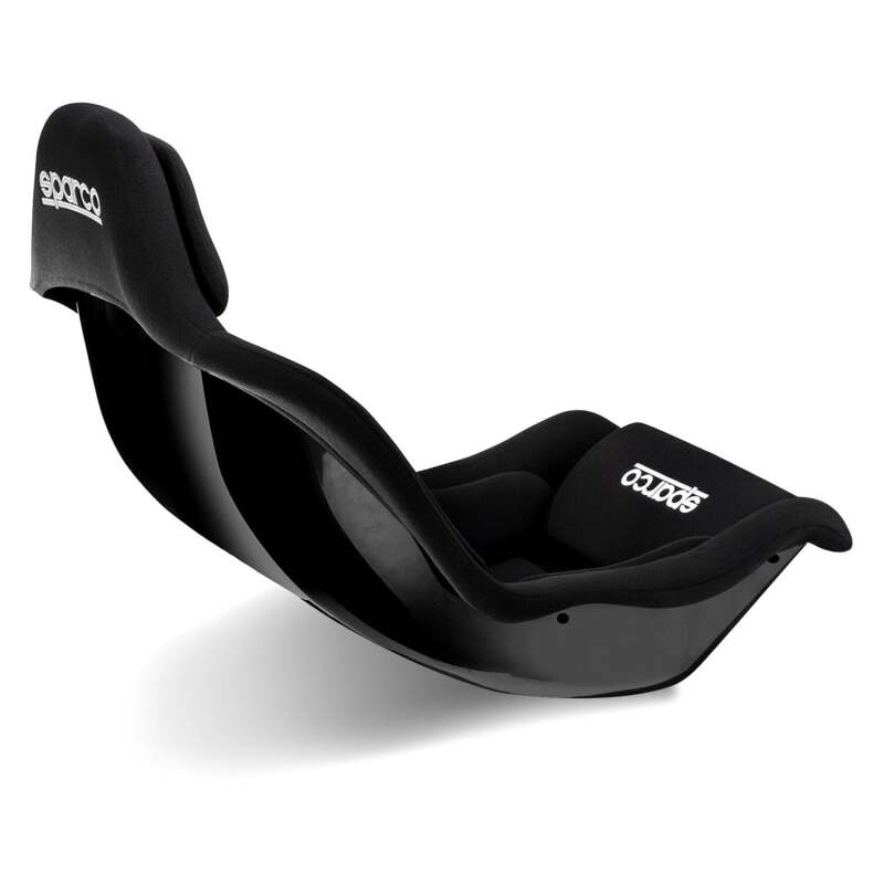 Black Sparco GP Vinyl racing seat designed for gaming and race car setups, featuring ergonomic support and racing style.