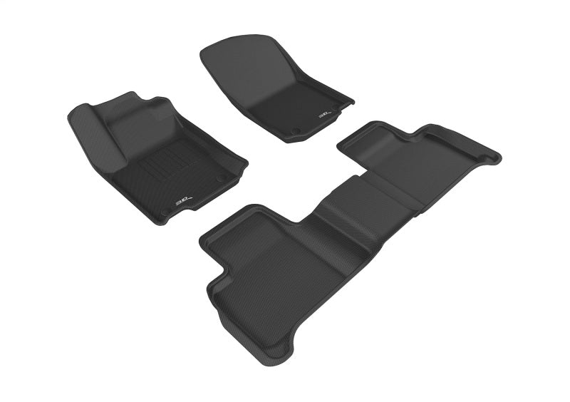 3D MAXpider black rubber floor mats for 2016-2019 Mercedes-Benz GLE Coupe and SUV, full set with textured surface.