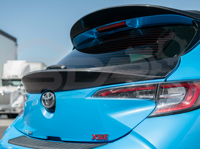 2019-UP TOYOTA GR COROLLA | JDM SDP PERFORMANCE STYLE CARBON FIBER REAR HATCH MID WING SPOILER
