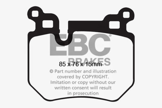 EBC Redstuff performance rear brake pads for BMW 135 3.0 Twin Turbo, designed for high-performance braking.