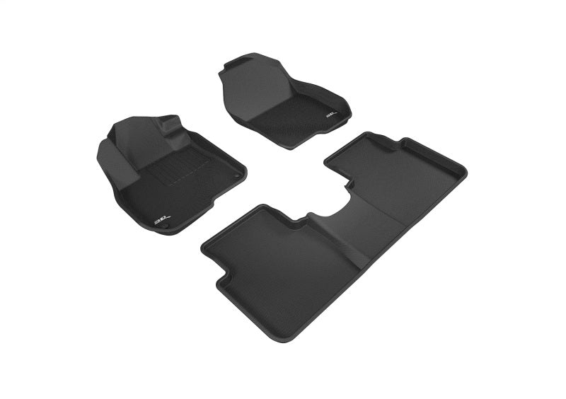 3D MAXpider black rubber floor mats for 2017-2022 Honda CR-V, full set with textured surface and custom fit