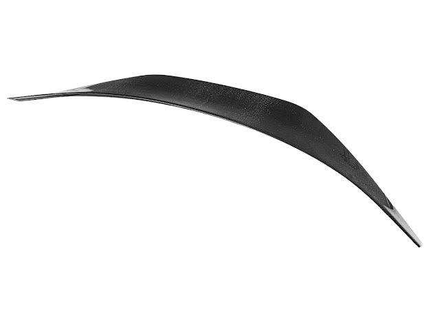 Carbon fiber rear spoiler wing for 2022-up Toyota GR86 and Subaru BRZ, JDM style, installed on sporty coupe.