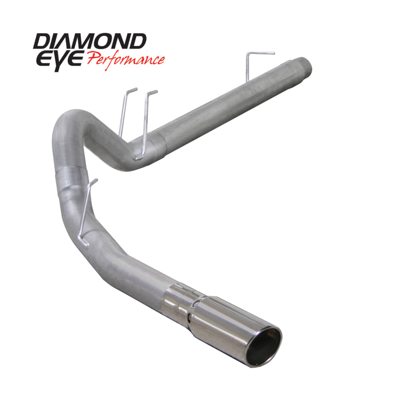 Diamond Eye Performance DPF Back exhaust kit for 2008-2009 Ford F250/F350 6.4L, featuring 44-inch length and 13.5-inch diameter pipes.