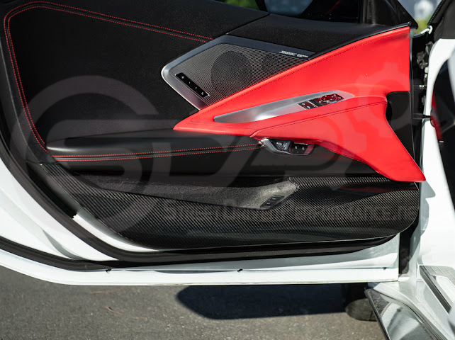 2020-Up Corvette C8 | CARBON FIBER Door Kick Guard Panel Lower Pocket Cover Pair