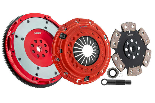 Action Clutch Stage 6 clutch kit with aluminum flywheel for 2023 Acura Integra 1.5L turbo engine, includes clutch disc and pressure plate.