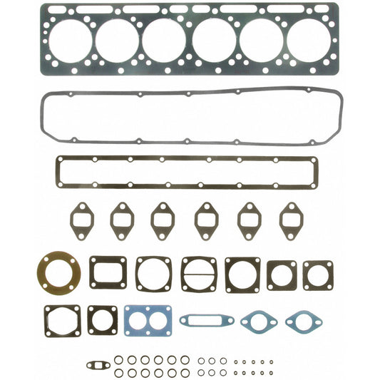 Fel-Pro HS 9192 PT PermaTorque engine head gasket set showing metal and rubber sealing surfaces for vehicle cylinder heads.