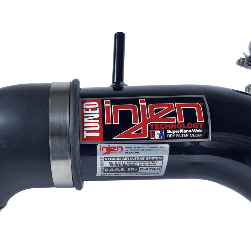 Injen black short ram intake for 2003-2007 Honda Accord 4-cylinder LEV motor, cold air intake system with sleek black finish.