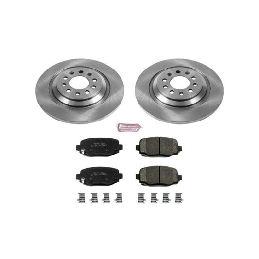 PowerStop rear OE brake kit for Jeep Cherokee 2014-2019, includes brake pads and rotors for enhanced stopping power.