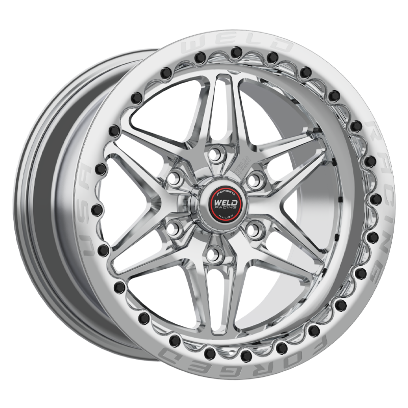 Weld S81 HD Beadlock forged wheel, 17x10 inches, black with polished center and shell, featuring 6x139.7 bolt pattern and beadlock design.