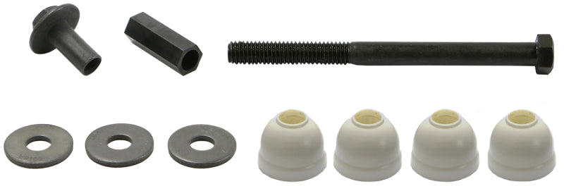 Moog rear sway bar endlink for Buick Lucerne 2006-2011, showing the black metal sway bar link with attached bushings.