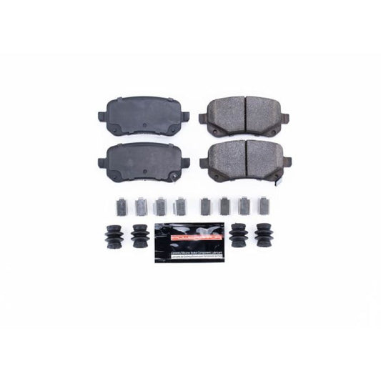 PowerStop Z23 Evolution Sport rear brake pads with hardware for Chrysler Town & Country 2008-2012, performance brake replacement.