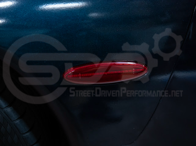 1997-2004 Chevrolet Corvette C5 | Rear Bumper Clear / Red / Black Lens Red LED Side Marker Lights Pair