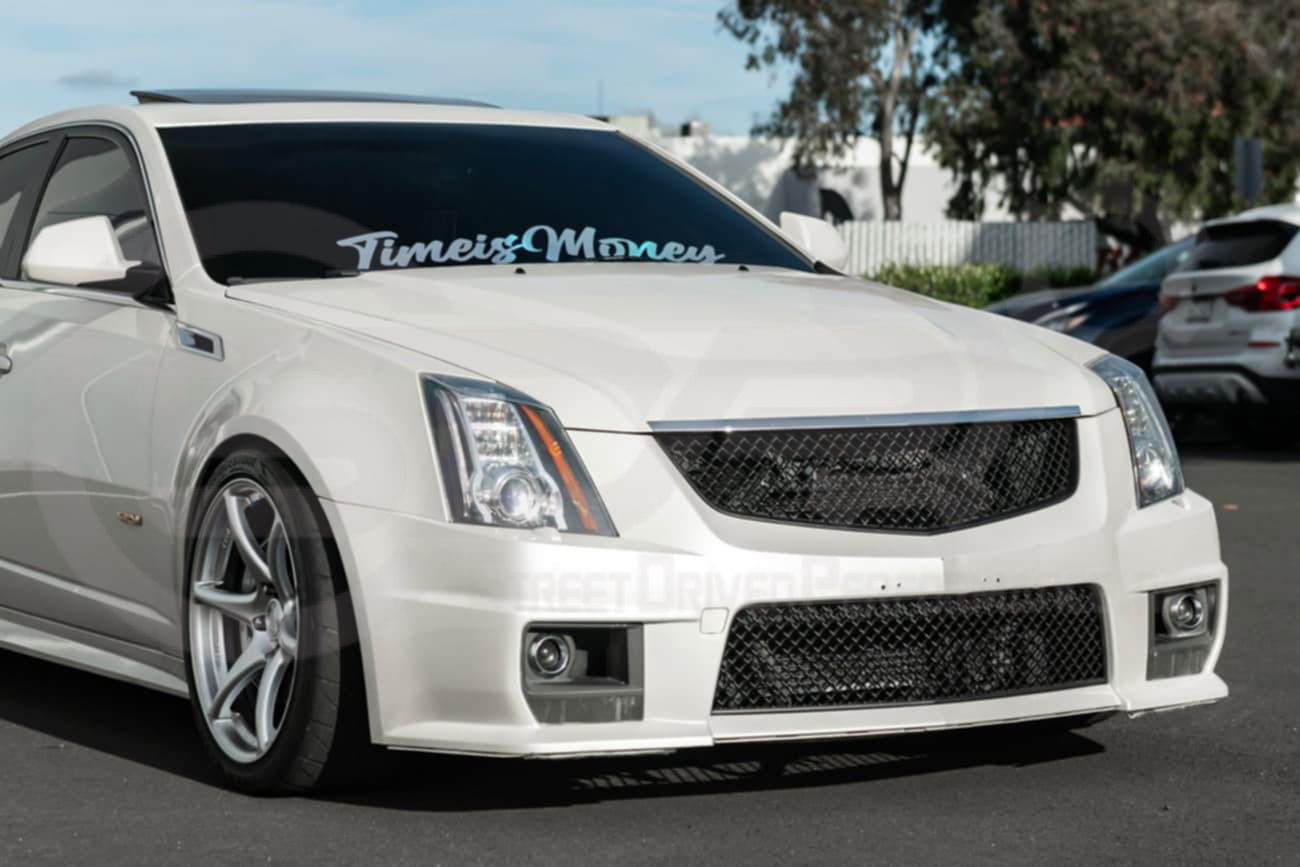 2009-2015 Cadillac CTS-V V2 -  Black front grilles set (blank no emblem)